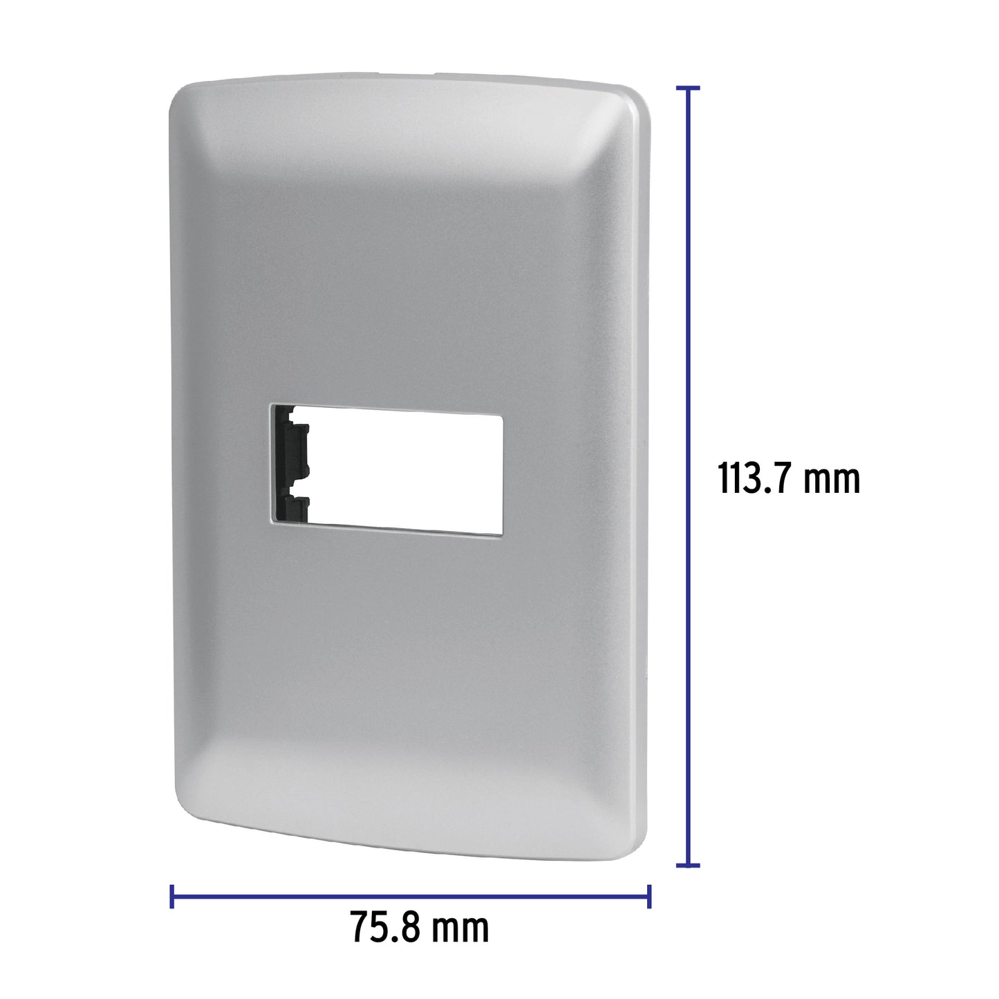 Placa 1 módulo de ABS, línea Italiana, color plata