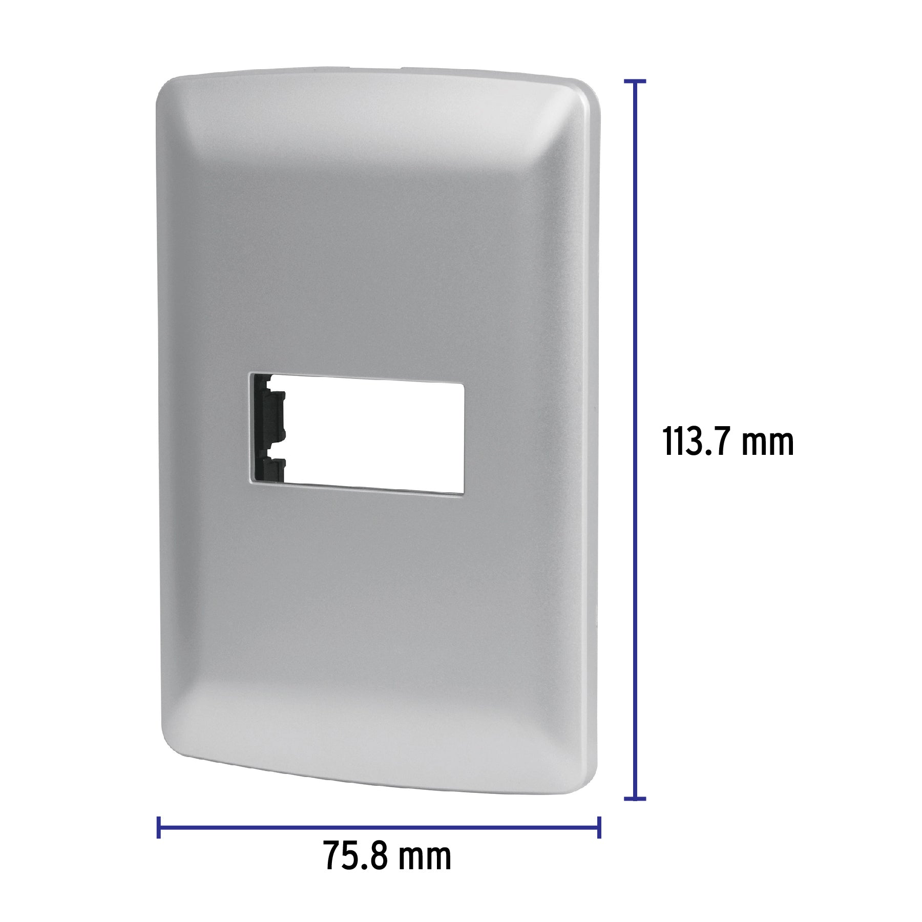 Placa 1 módulo de ABS, línea Italiana, color plata