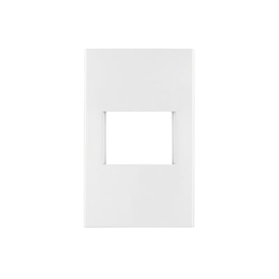 Placa 1 ventana, 1.5 módulos, línea Española, color blanco