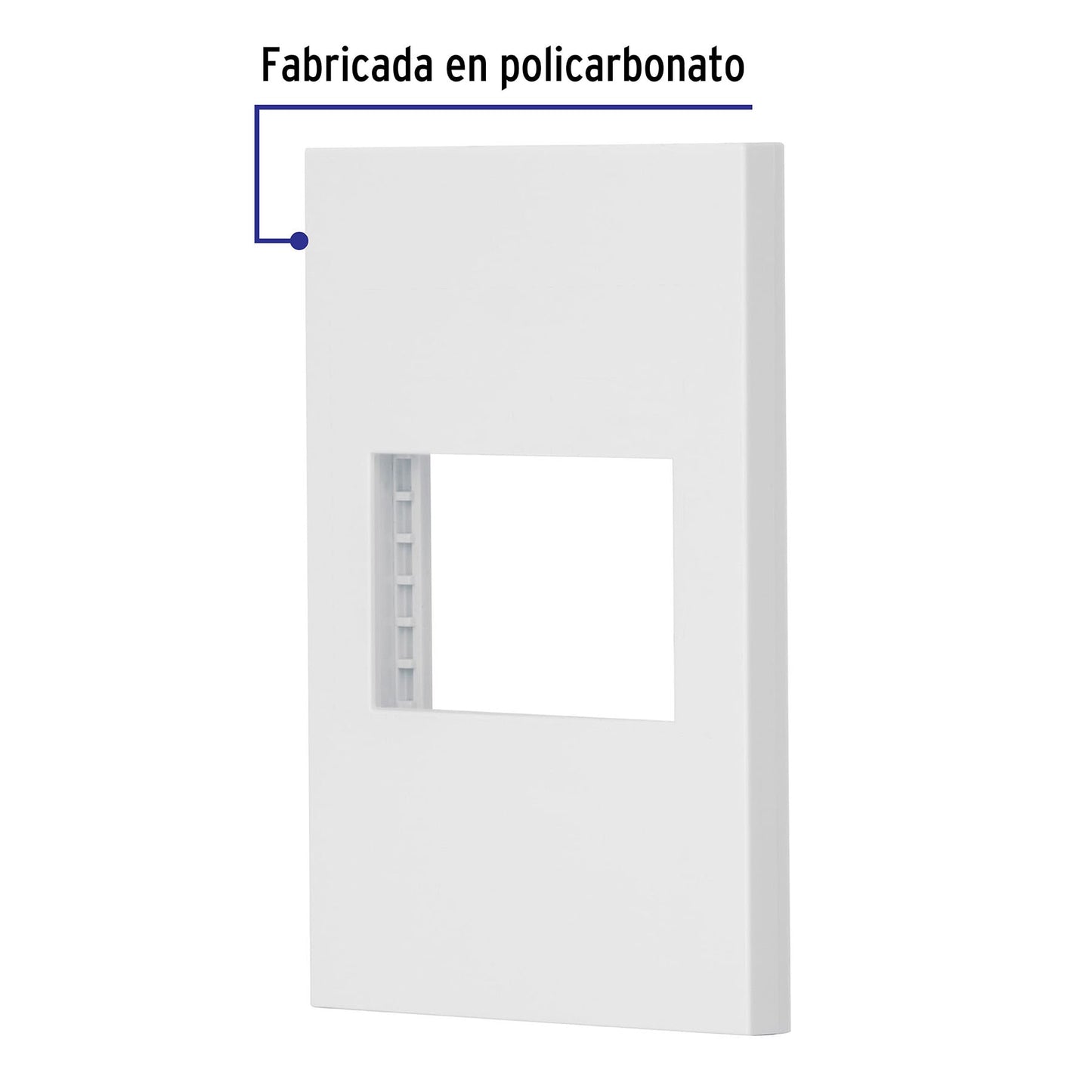 Placa 1 ventana, 1.5 módulos, línea Española, color blanco