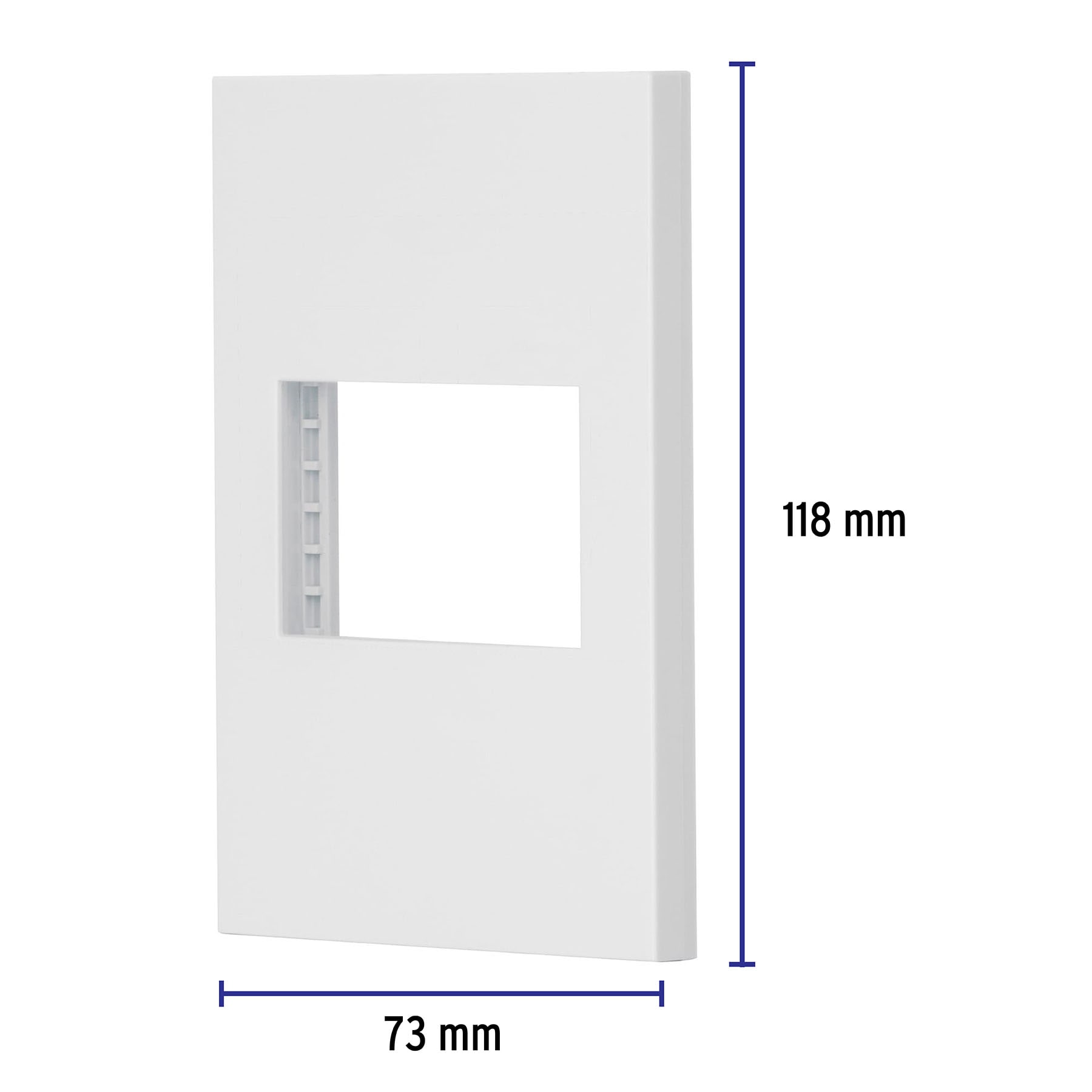 Placa 1 ventana, 1.5 módulos, línea Española, color blanco