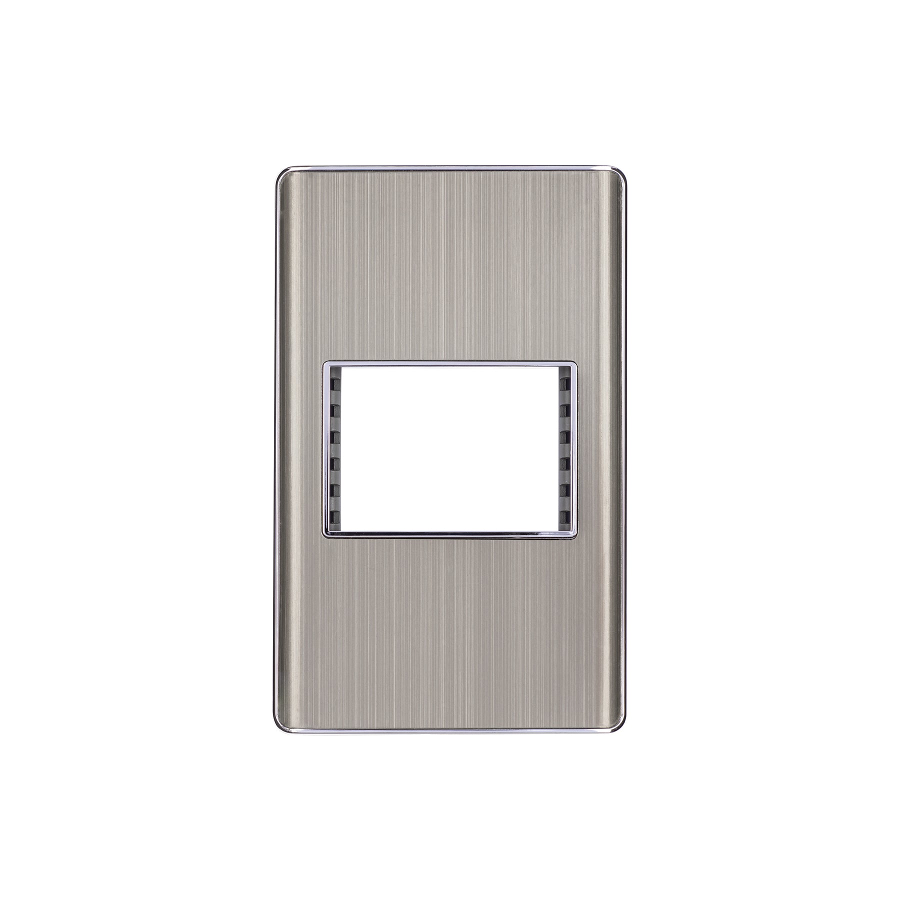 Placa de acero inox con 1 ventana 1.5 módulos, línea Lisboa