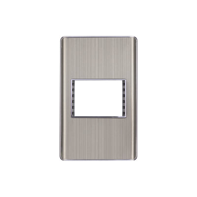 Placa de acero inox con 1 ventana 1.5 módulos, línea Lisboa