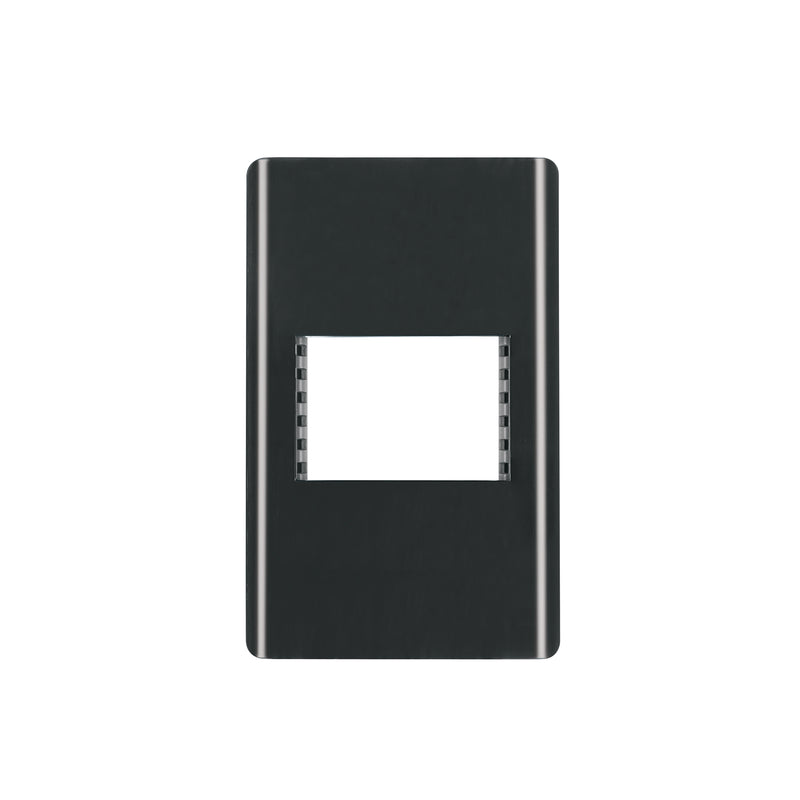 Placa negra de 1 ventana 1.5 módulos, línea Lisboa, Volteck
