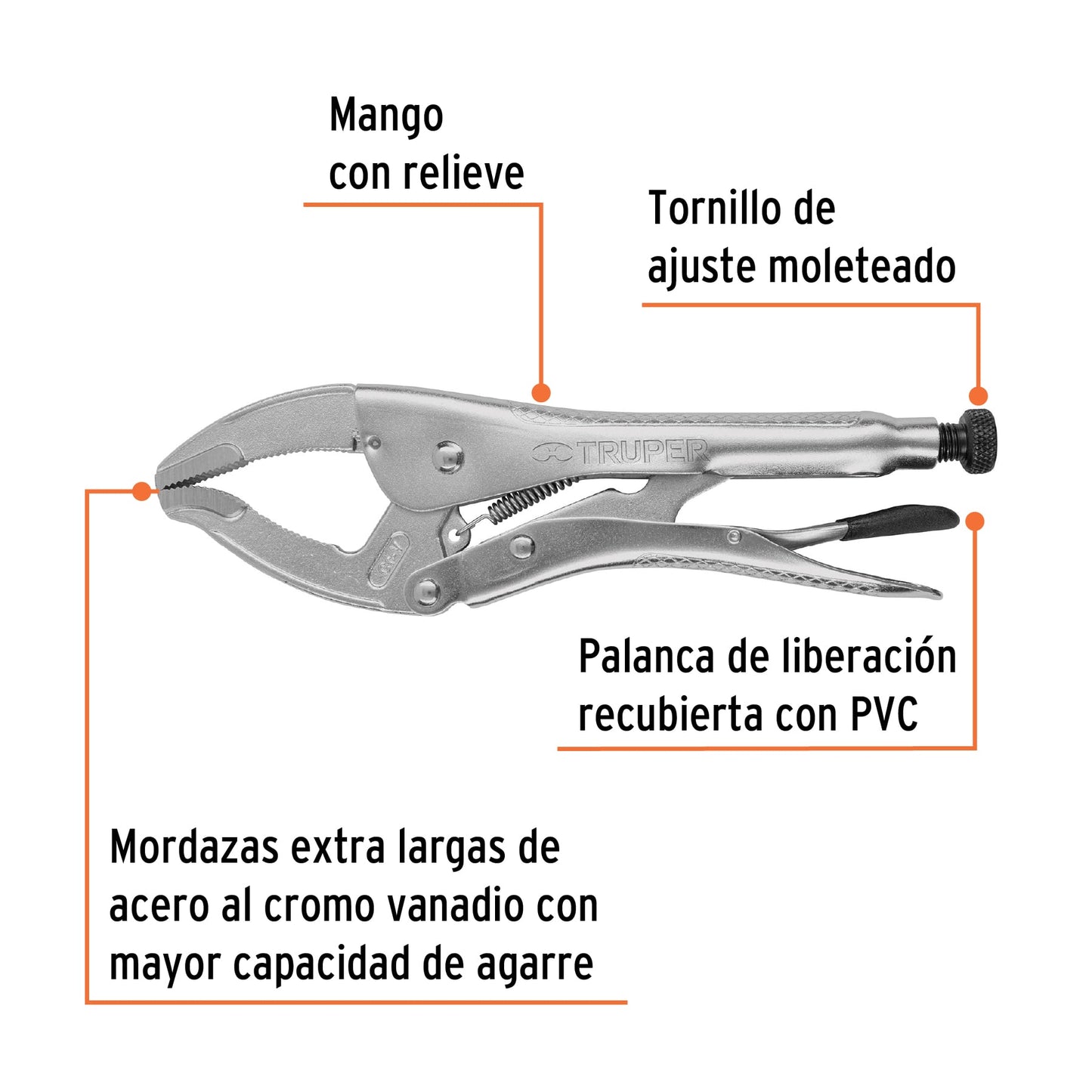 Pinza de presión de 10", Mordaza Ancha
