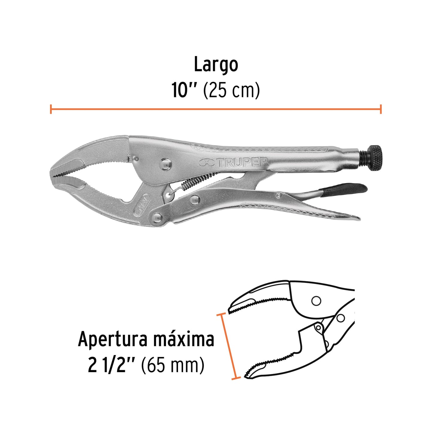 Pinza de presión de 10", Mordaza Ancha