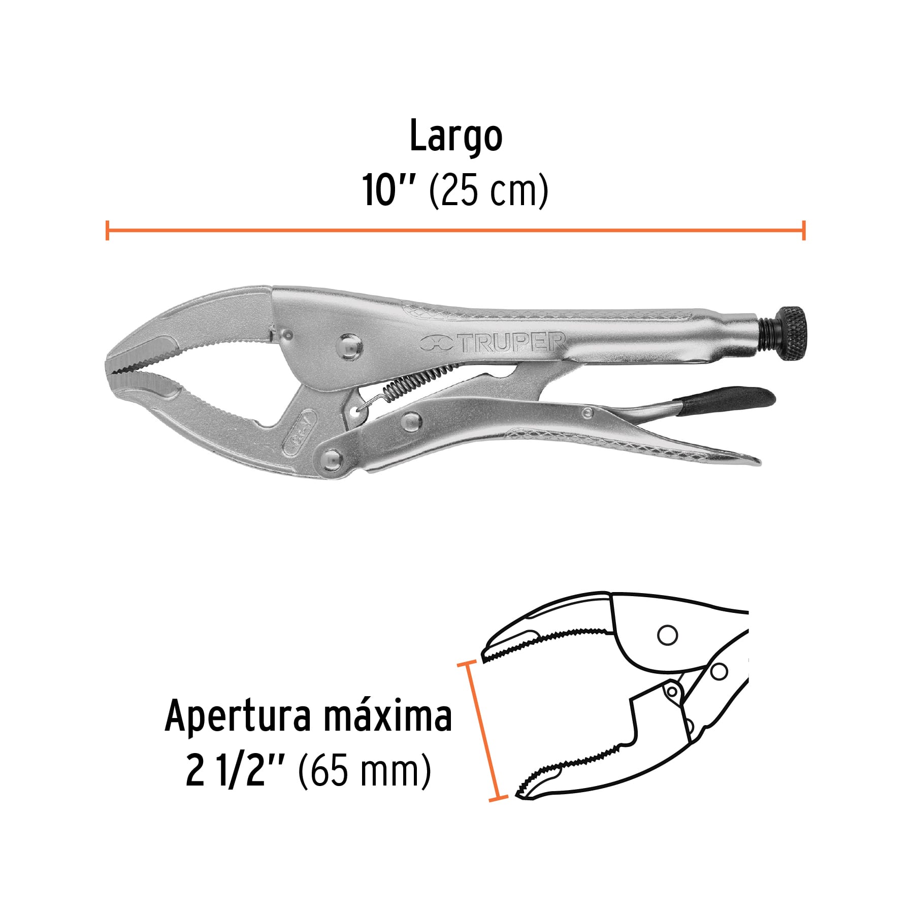 Pinza de presión de 10", Mordaza Ancha