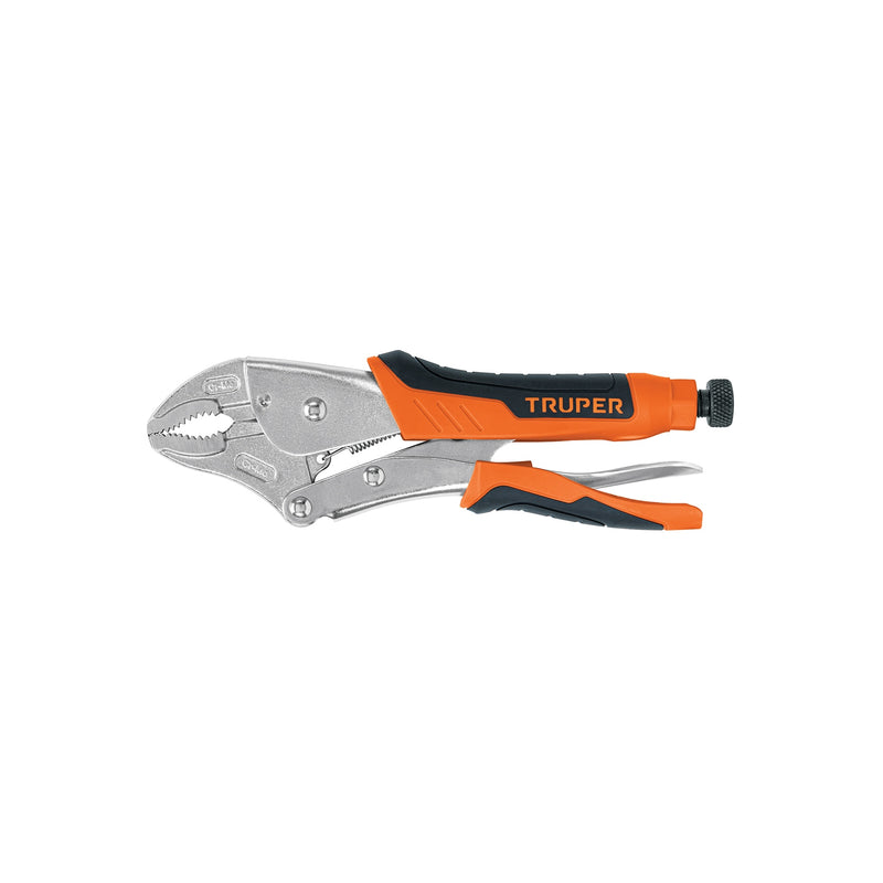 Pinza de presión 10", mordaza curva, mango de vinil