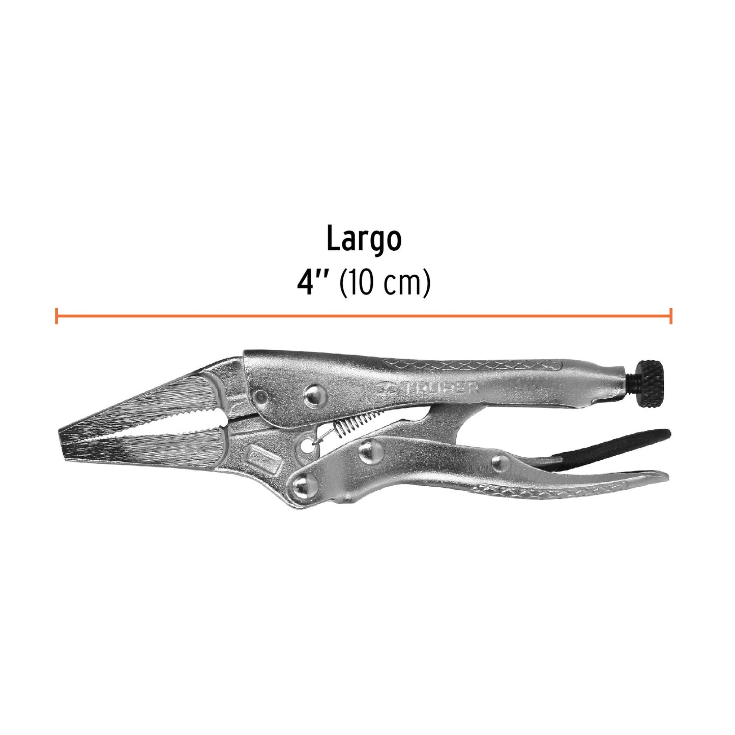 Pinza de presión 4", punta larga