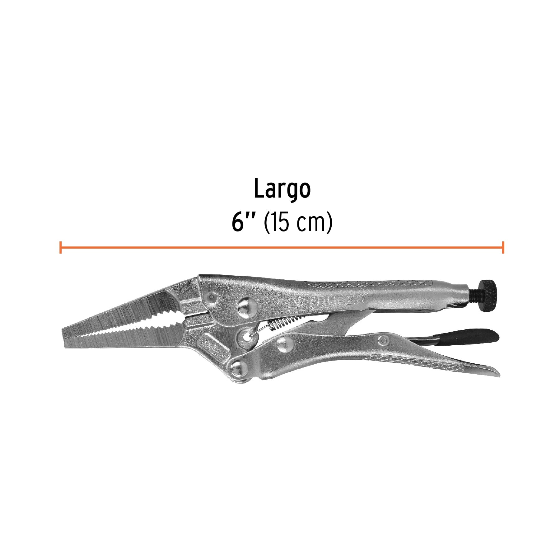 Pinza de presión 6", punta larga