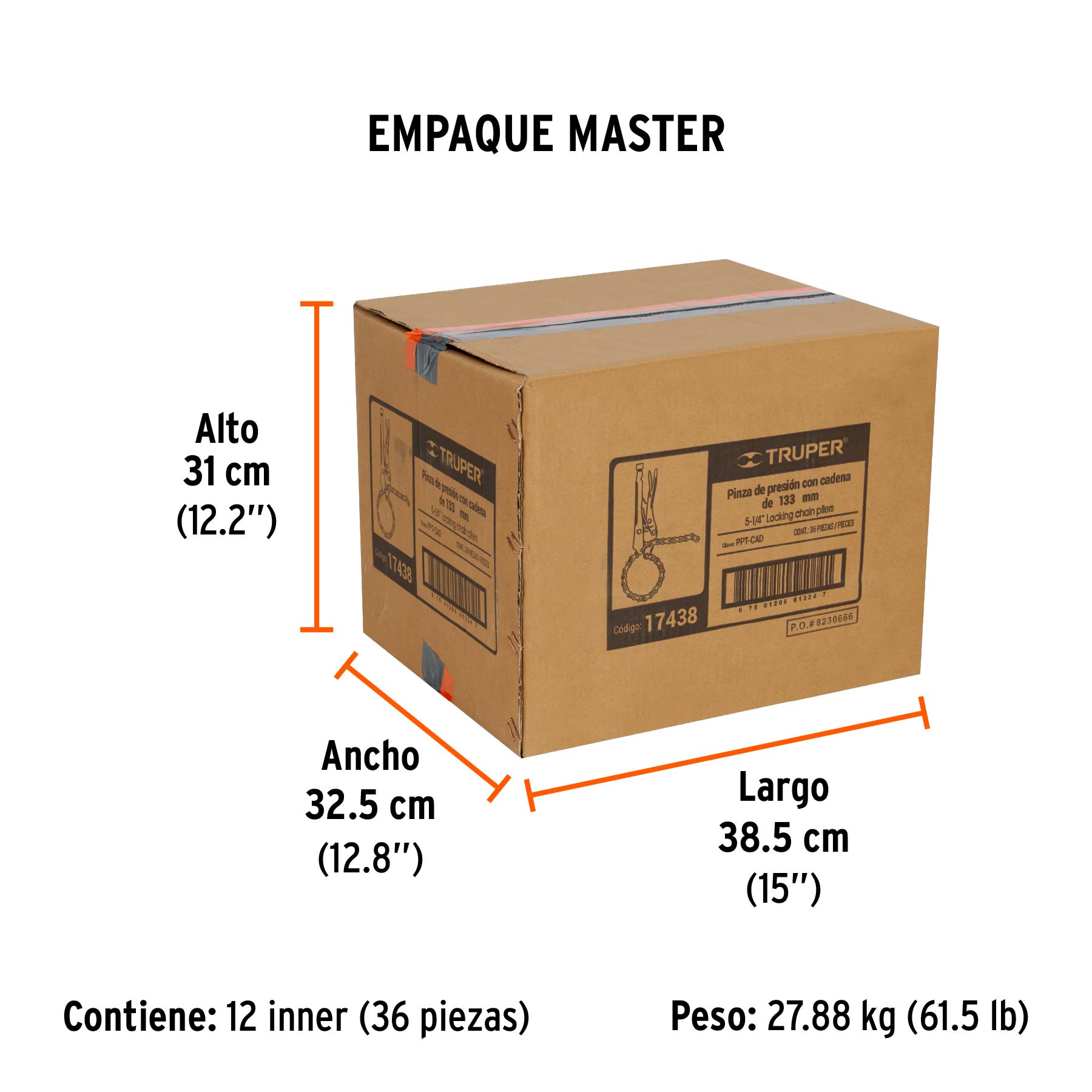 Pinza de presión de cadena