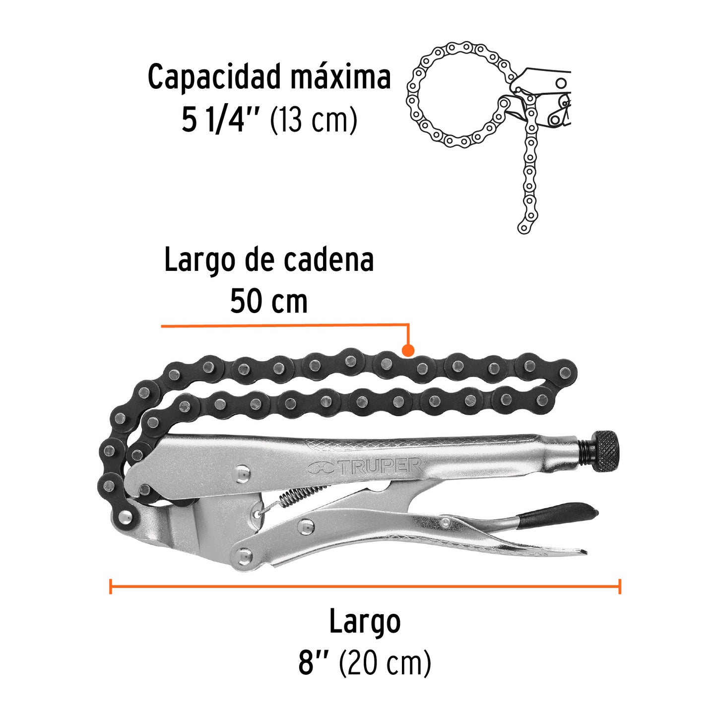 Pinza de presión de cadena