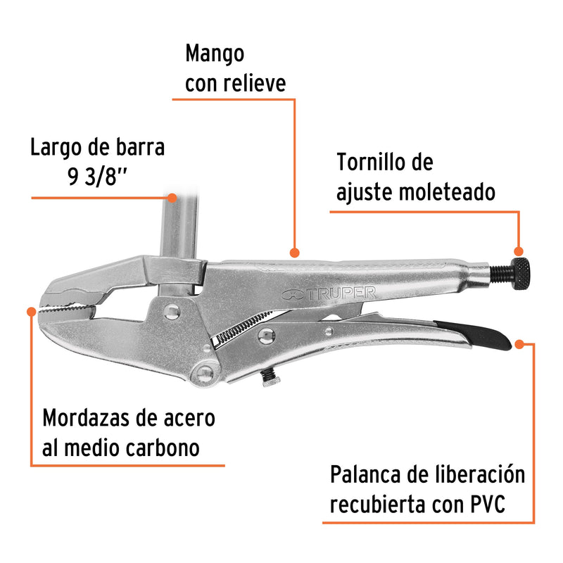 Pinzas de presión, tipo sargento, 8"