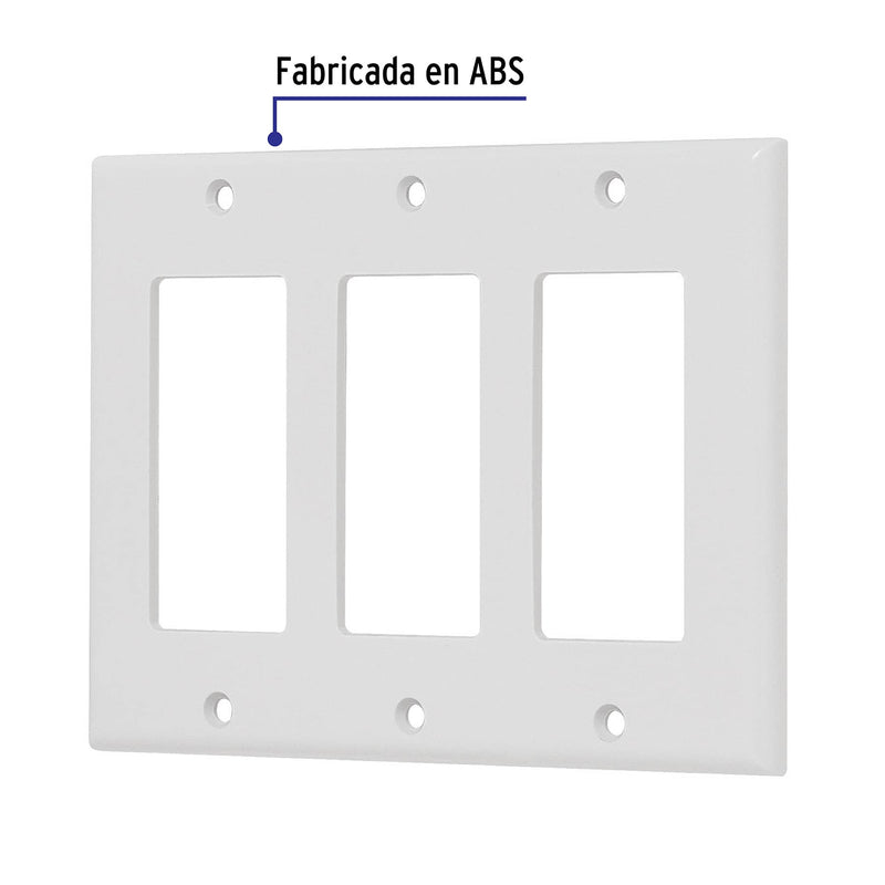 Placa 3 ventanas, de policarbonato, línea Classic