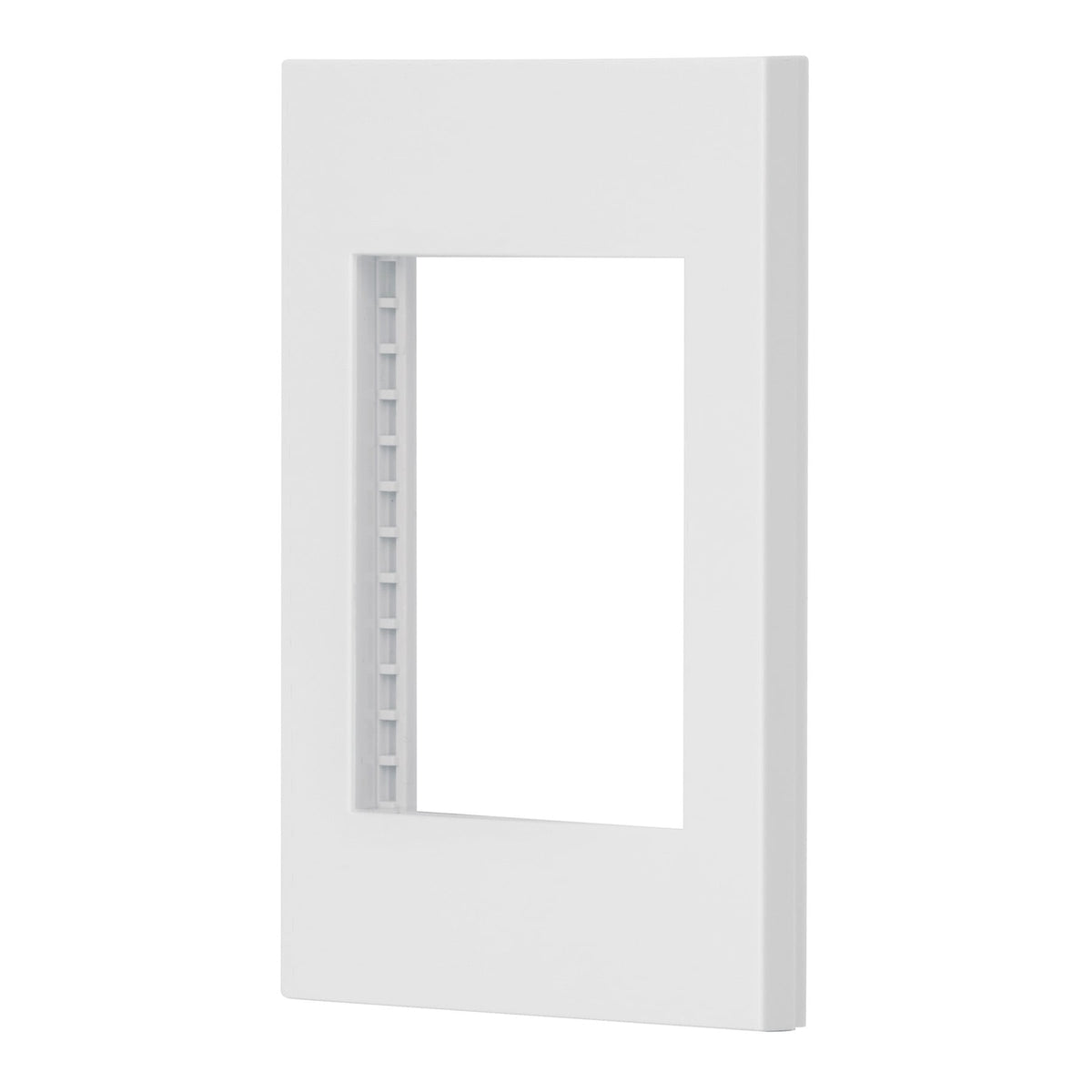 Placa 1 ventana, 3 módulos, línea Española, color blanco