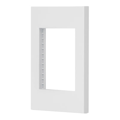 Placa 1 ventana, 3 módulos, línea Española, color blanco