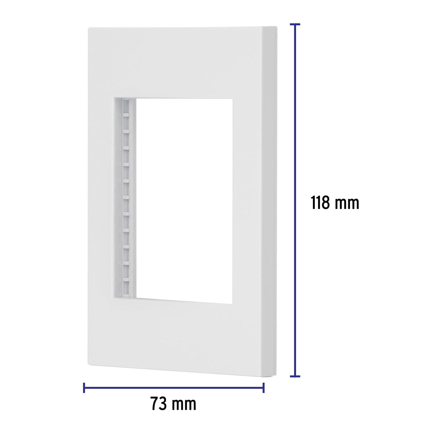 Placa 1 ventana, 3 módulos, línea Española, color blanco