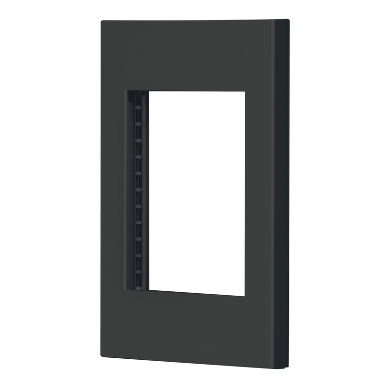 Placa 1 ventana, 3 módulos, línea Española, color negro