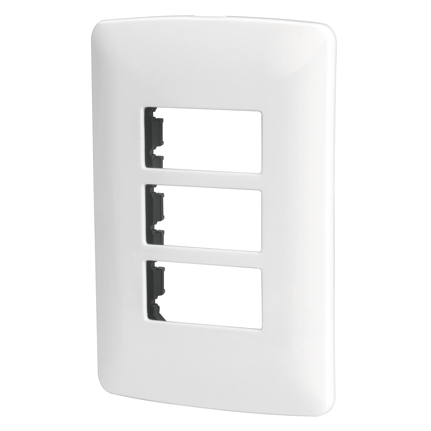 Placa 3 módulos de ABS, línea Italiana, color blanco