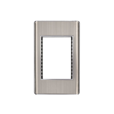 Placa de acero inox con 1 ventana 3 módulos, línea Lisboa