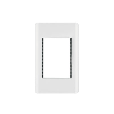 Placa blanca de 1 ventana 3 módulos, línea Lisboa, Volteck