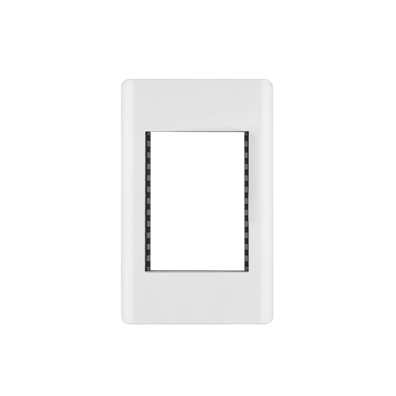 Placa blanca de 1 ventana 3 módulos, línea Lisboa, Volteck