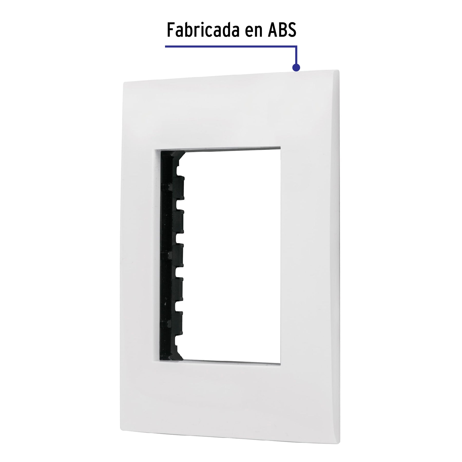 Placa 3 módulos de ABS, línea Oslo, color blanco