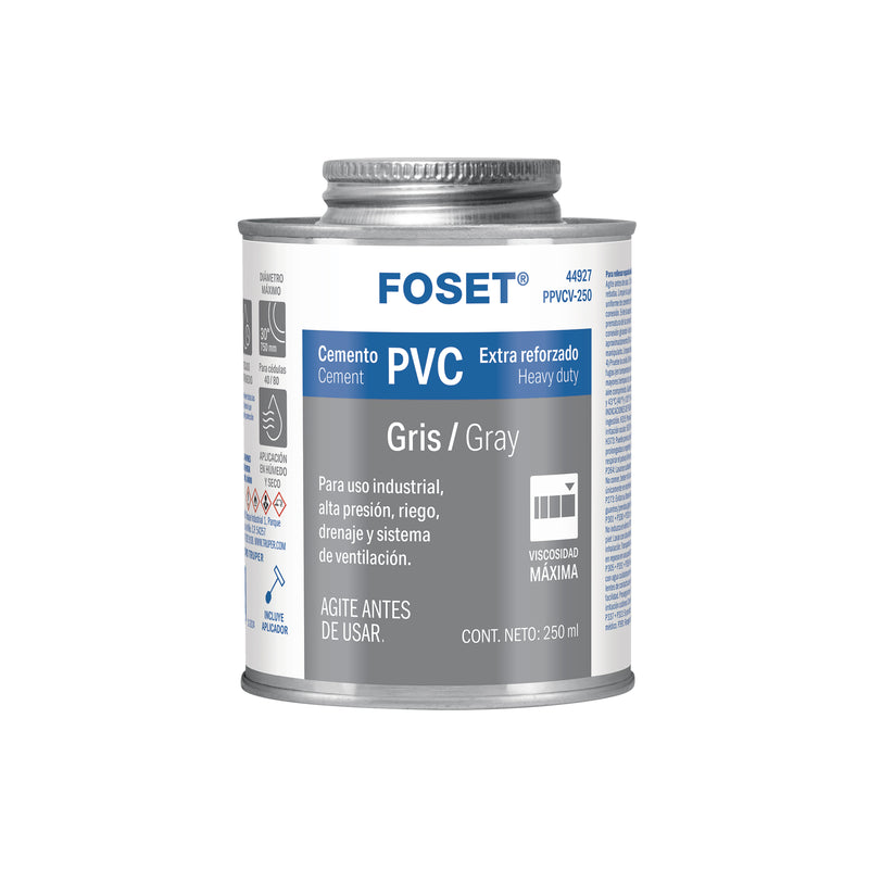 Cemento para PVC en bote de 250 ml, alta viscosidad, Foset