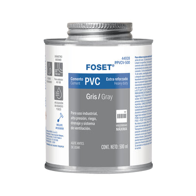 Cemento para PVC en bote de 500 ml, alta viscosidad, Foset