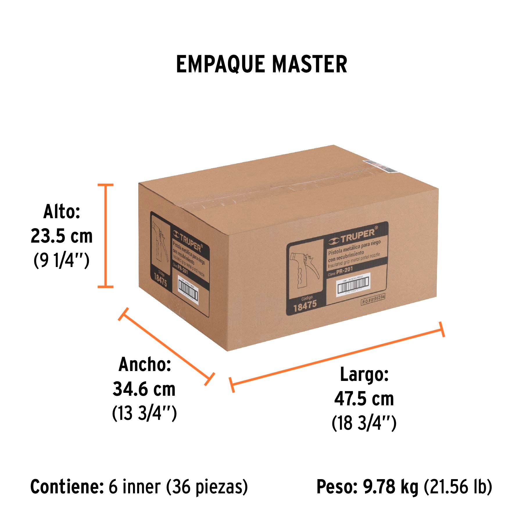 Pistola metálica 2 funciones con recubrim.