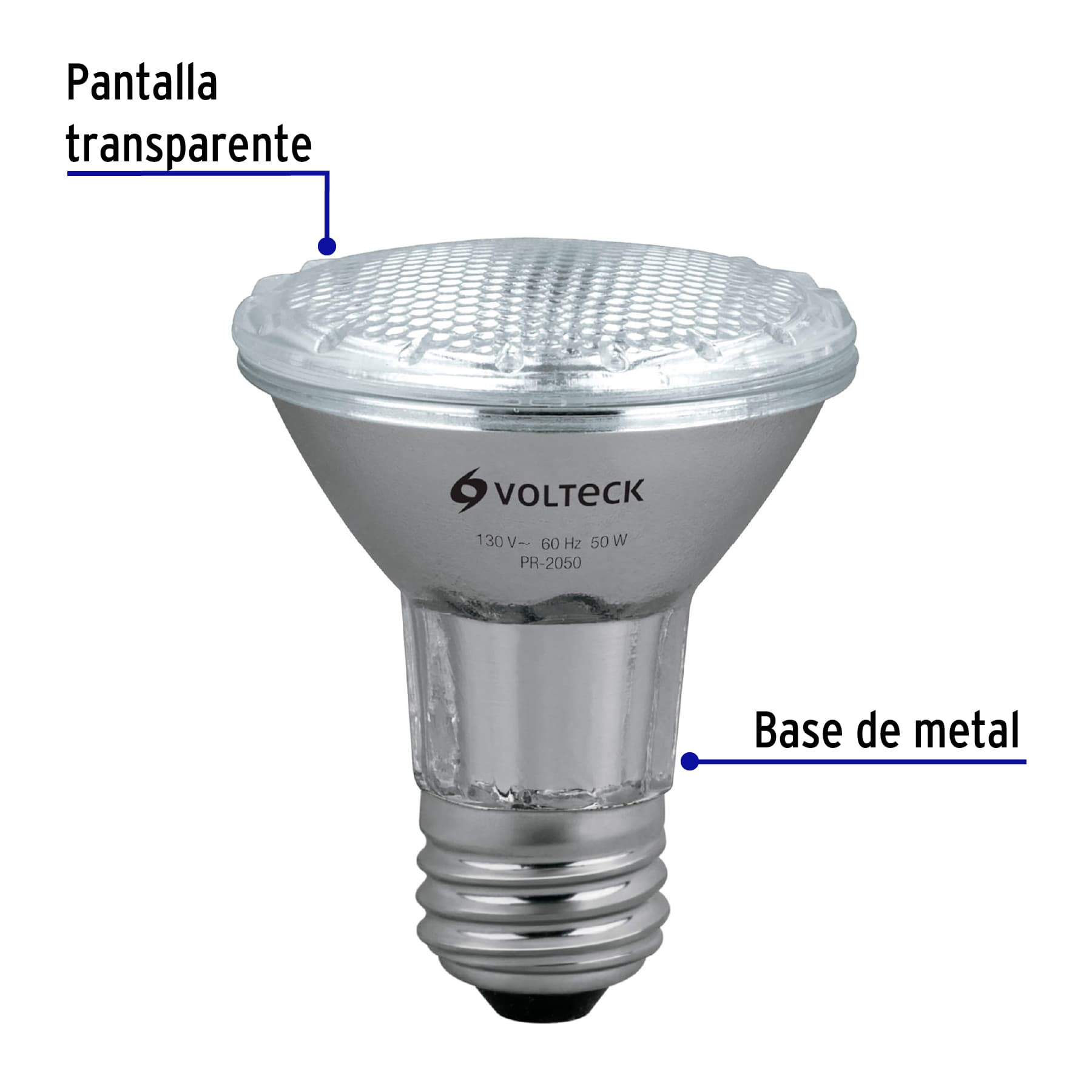 Foco de halógeno tipo PAR 20, 50 w, Volteck
