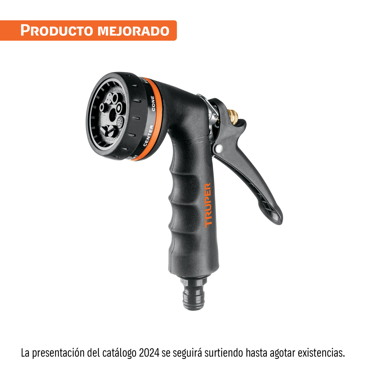 Pistola metálica 8 funciones con recubrim.