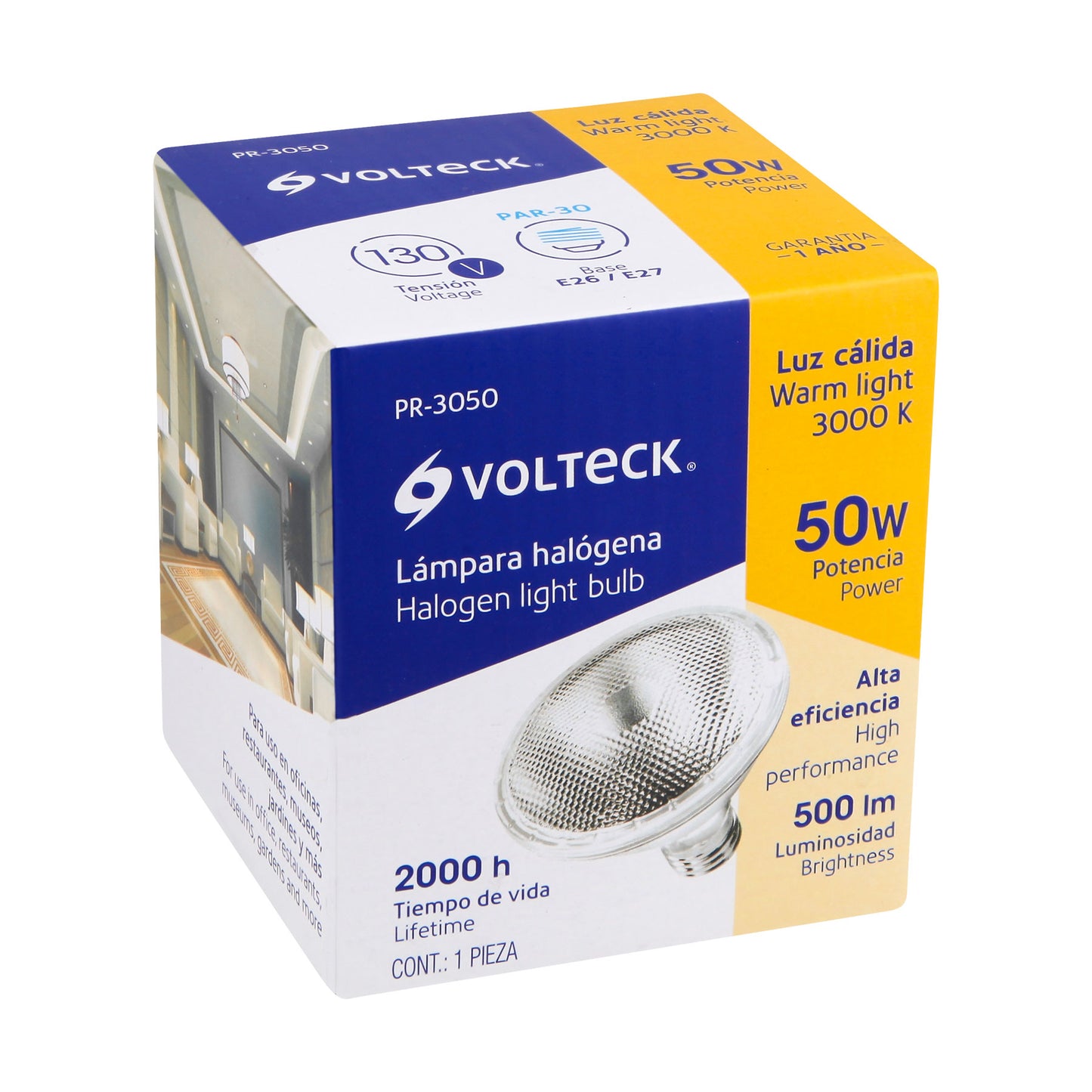 Foco de halógeno tipo PAR 30, 50 w, Volteck