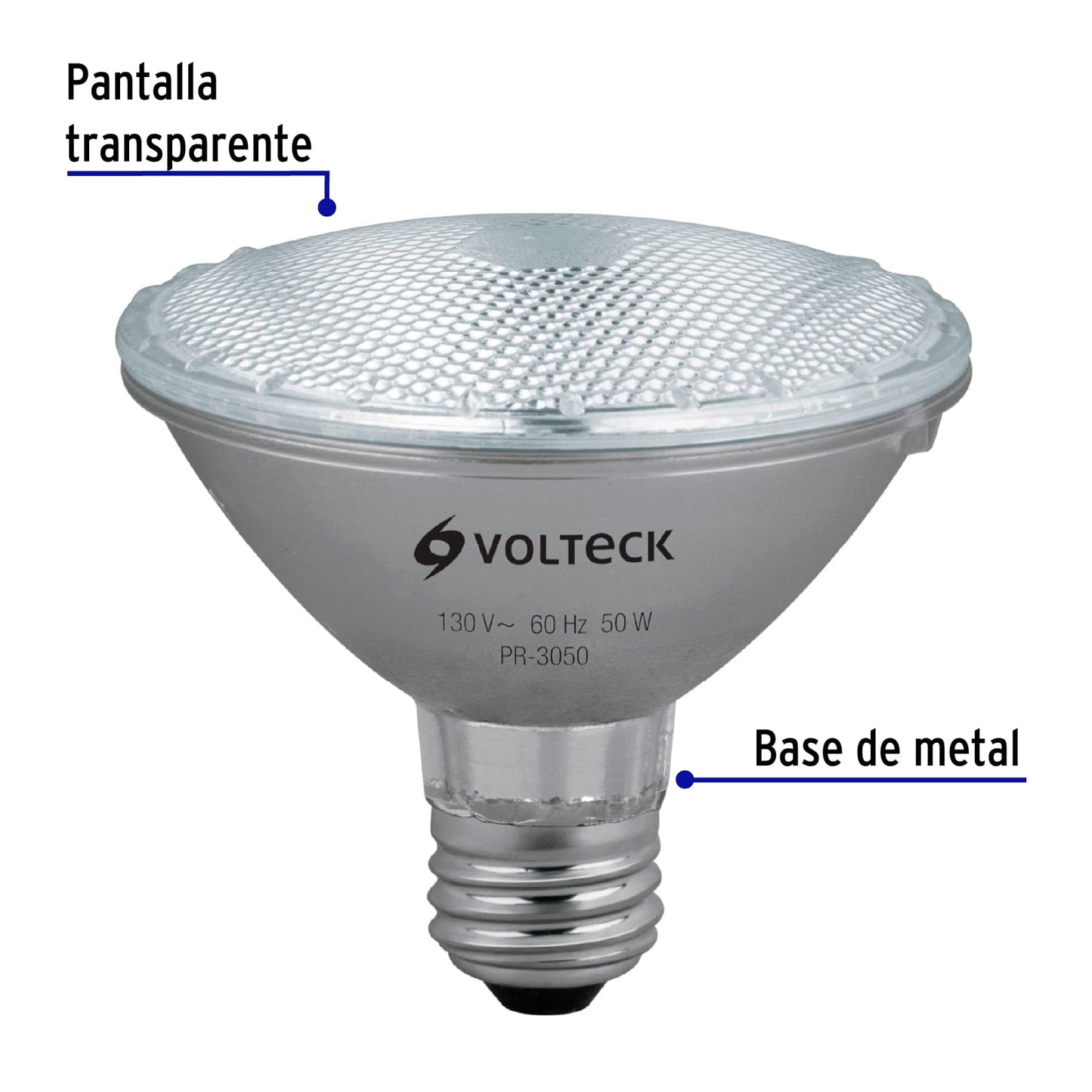 Foco de halógeno tipo PAR 30, 50 w, Volteck