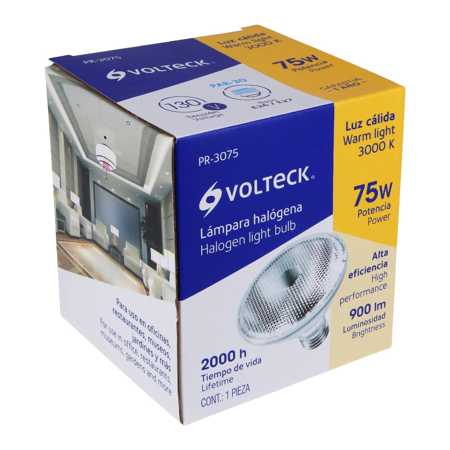 Foco de halógeno tipo PAR 30, 75 w, Volteck