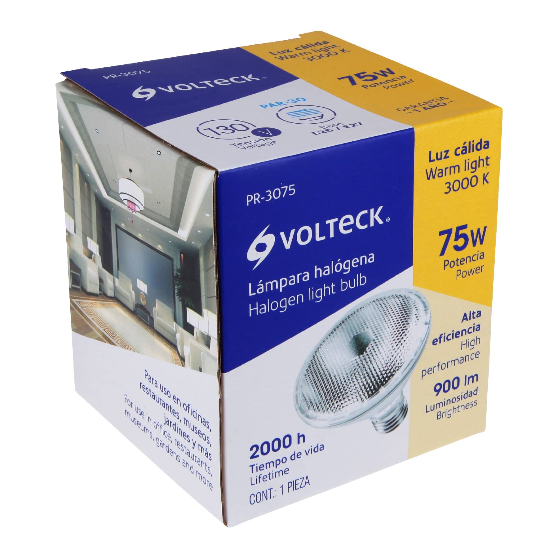 Foco de halógeno tipo PAR 30, 75 w, Volteck