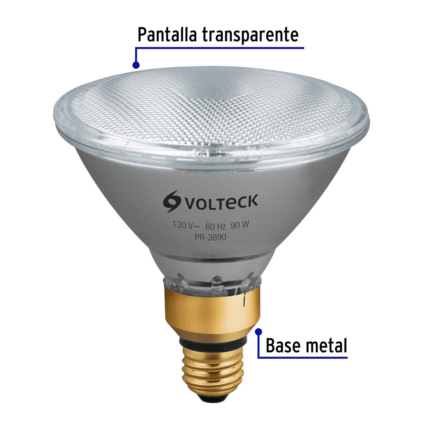 Foco de halógeno tipo PAR 38, 90 w, Volteck