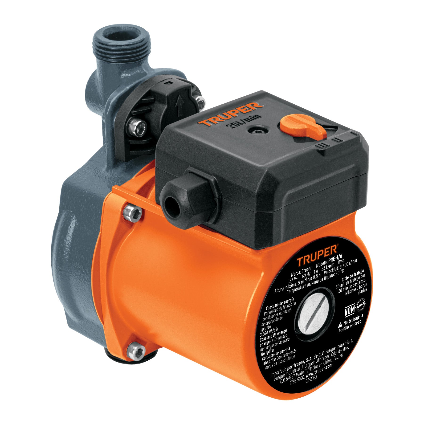 Bomba de agua con presurizador de 1/6 HP