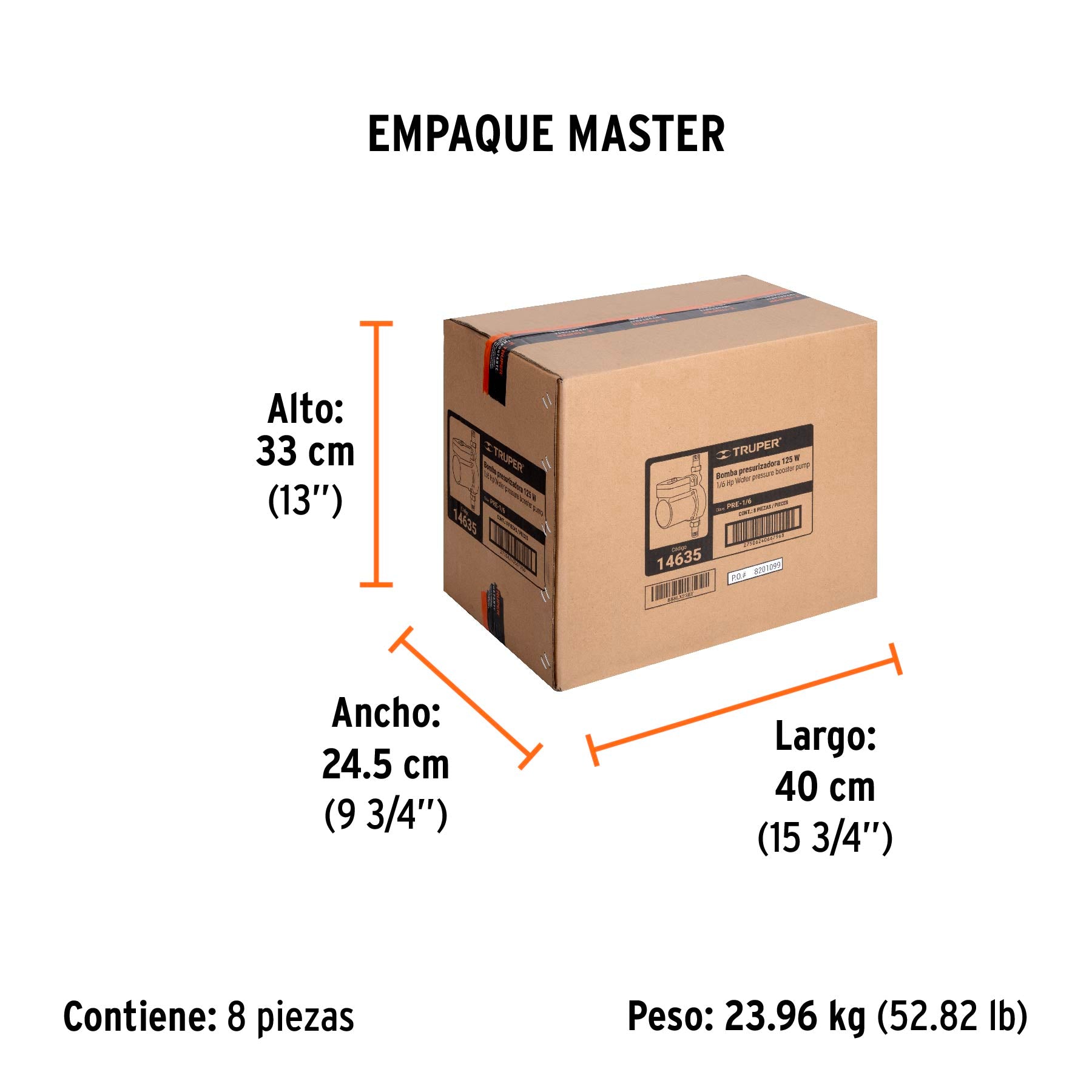 Bomba de agua con presurizador de 1/6 HP