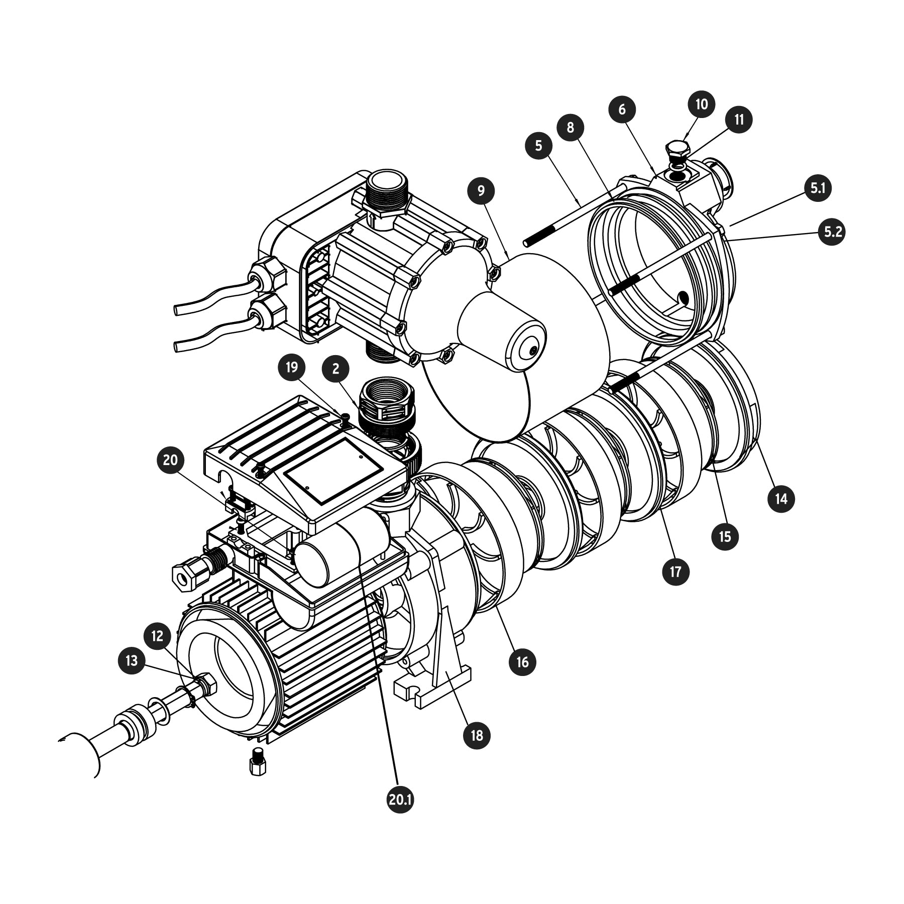 Bomba presurizadora multietapas 1 HP, Truper
