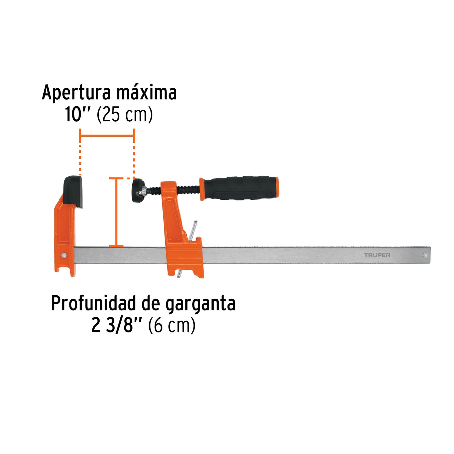 Prensa rápida tipo 'F' 10', uso ligero, Truper