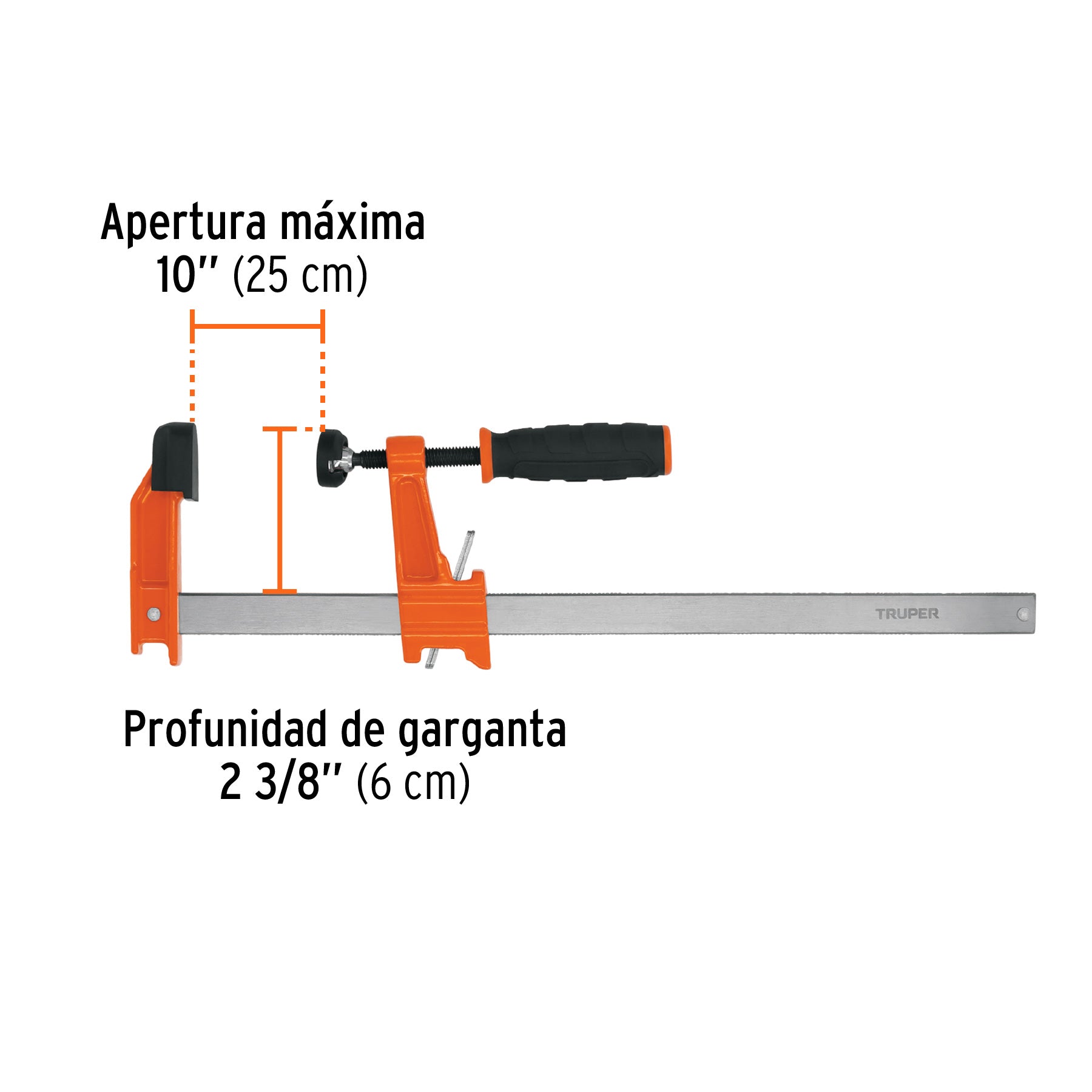 Prensa rápida tipo 'F' 10', uso ligero, Truper