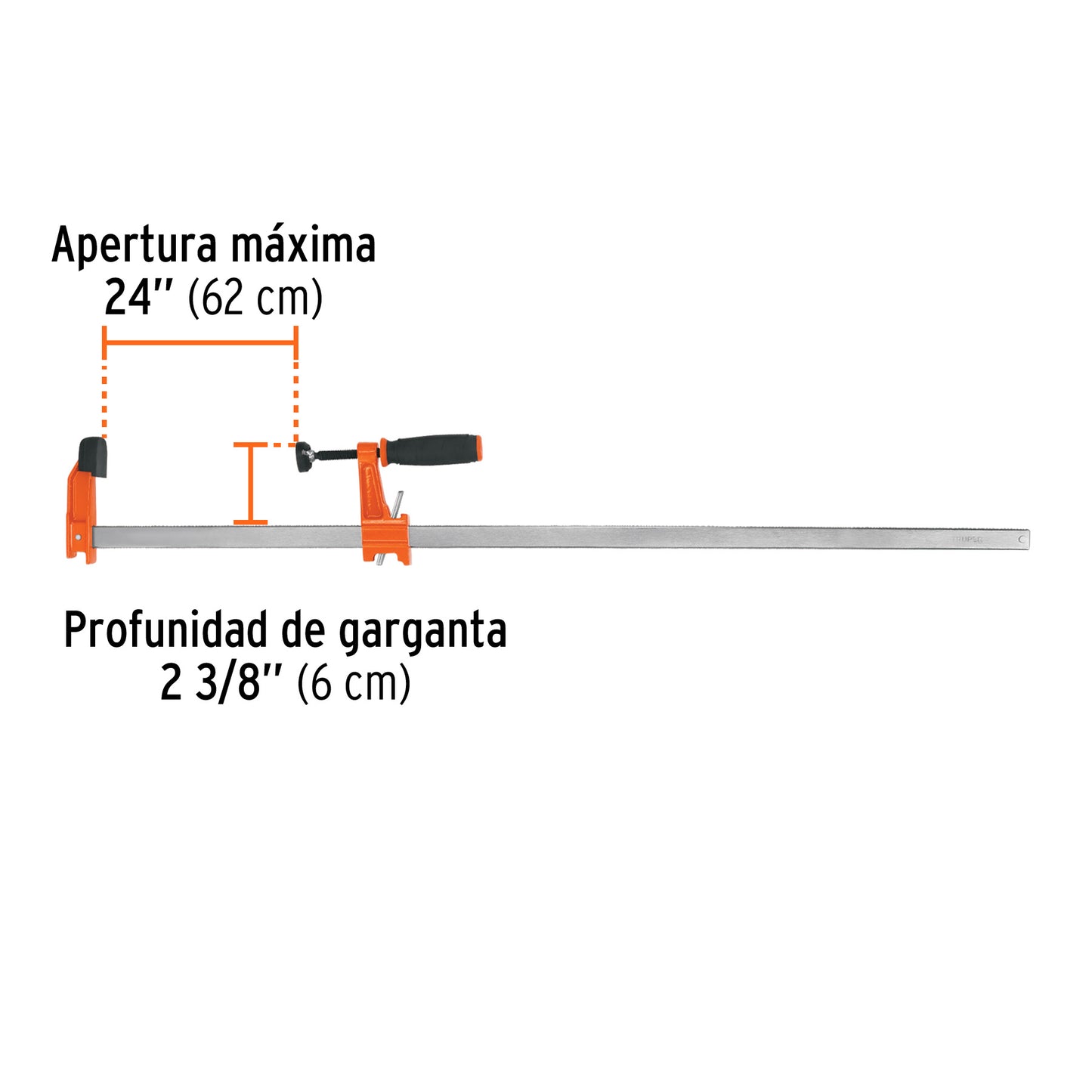 Prensa rápida tipo 'F' 24', uso ligero, Truper
