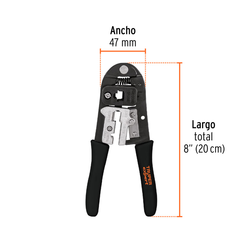 Pinza ponchadora, módulos intercambiables, cables rj-45