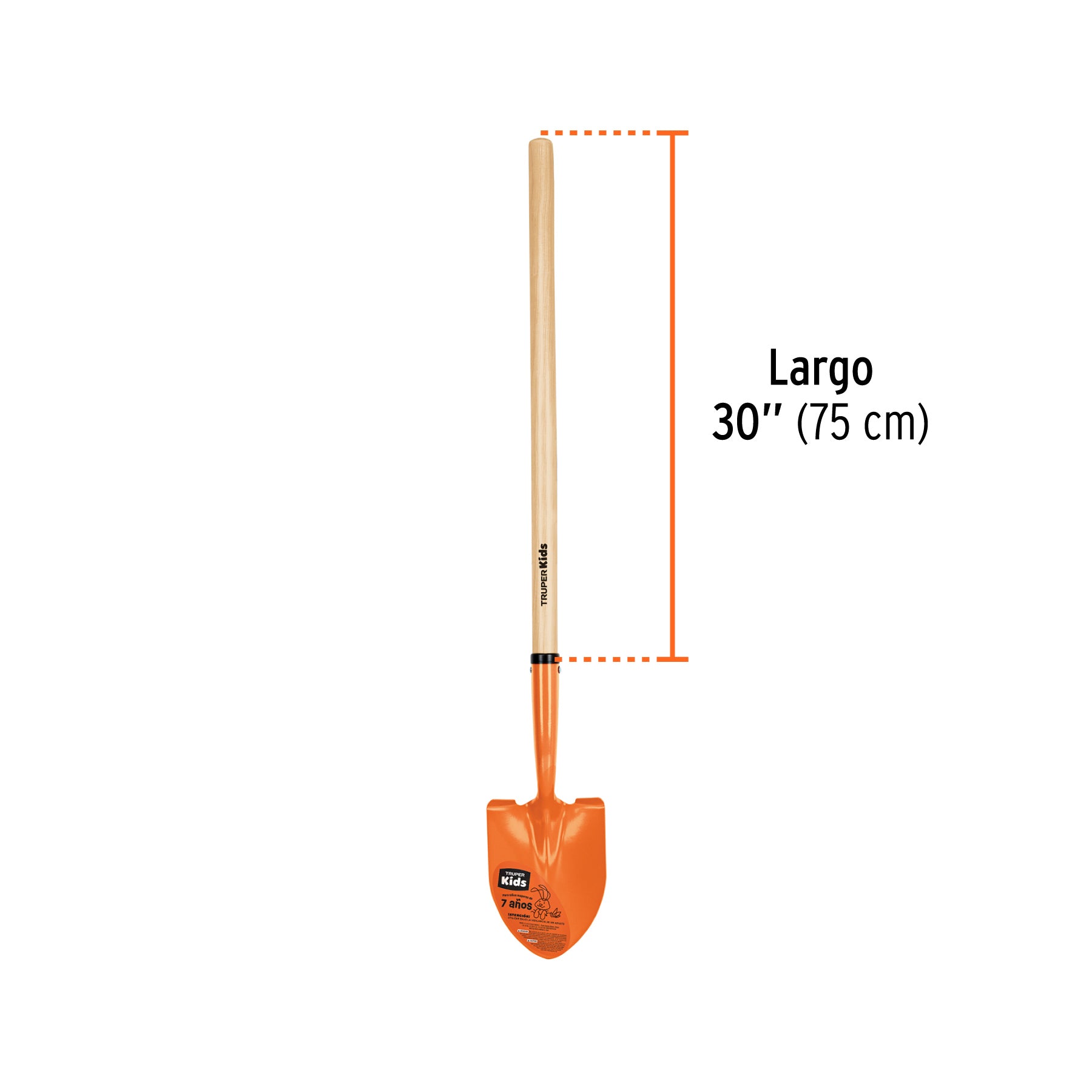 Pala redonda para niños, mango 30"