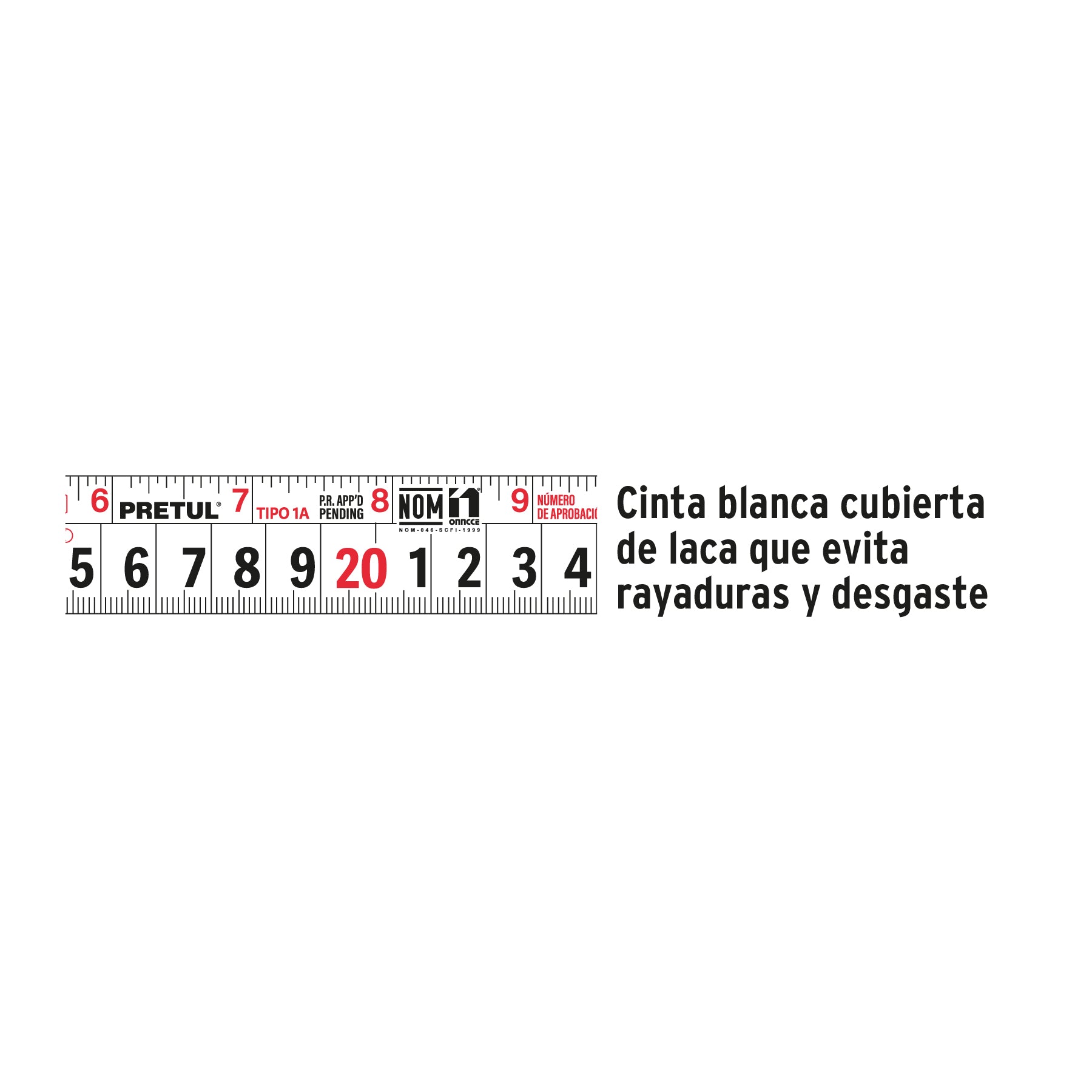 Flexómetro, azul, 5 m, cinta 19 mm, Pretul, tarjeta plástica