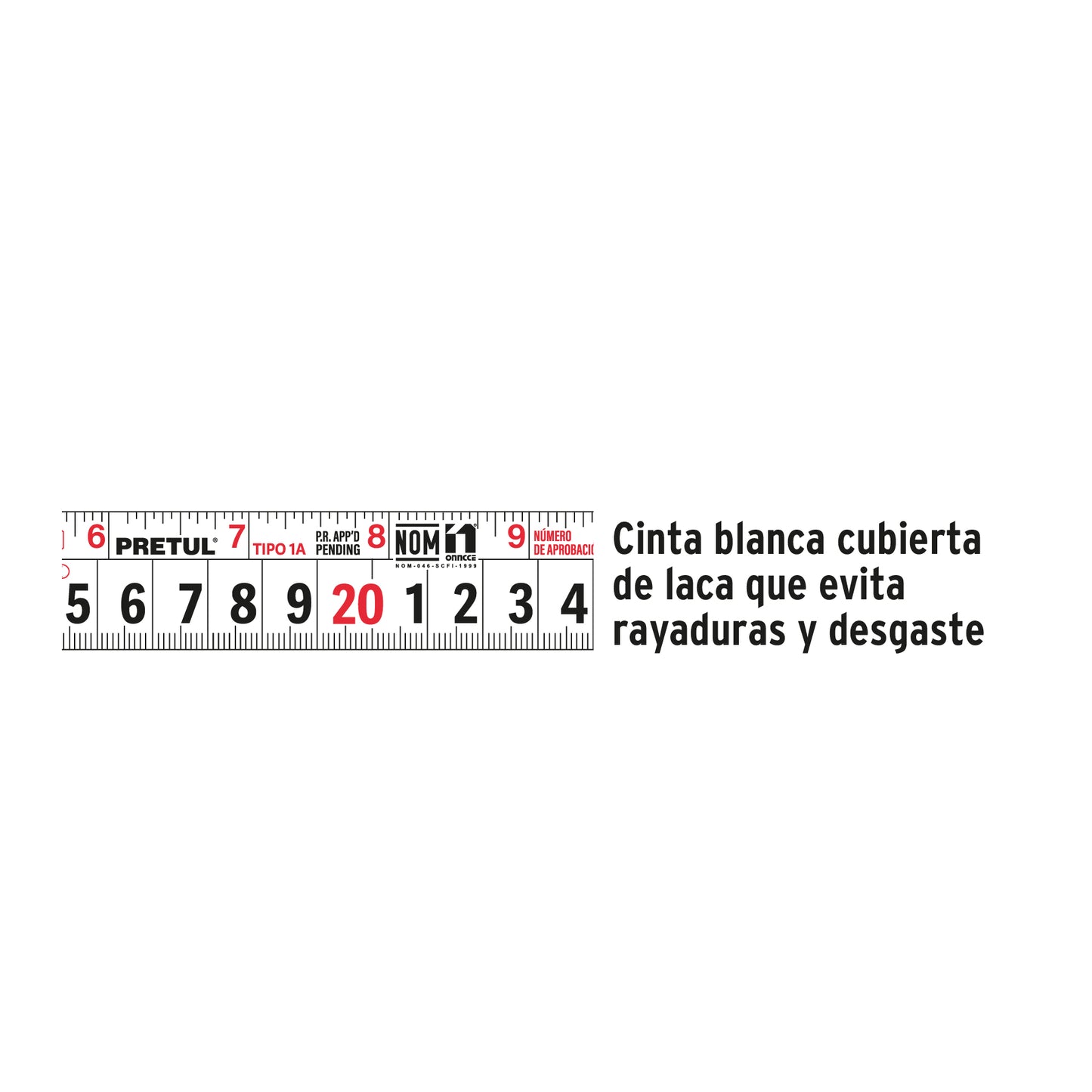 Flexómetro rojo 8m cinta 25 mm, Pretul tarjeta plástica
