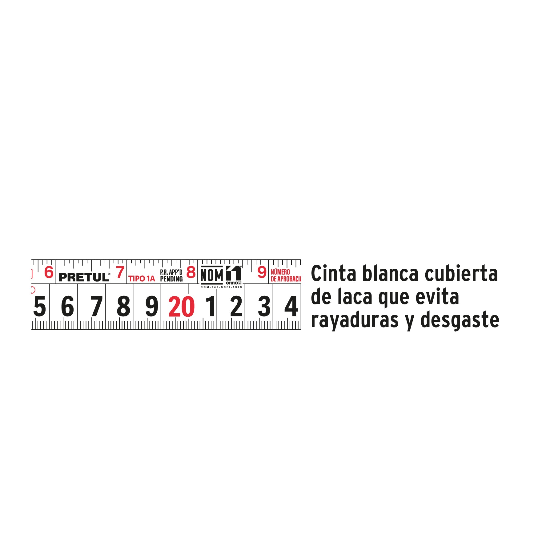 Flexómetro rojo 8m cinta 25 mm, Pretul tarjeta plástica