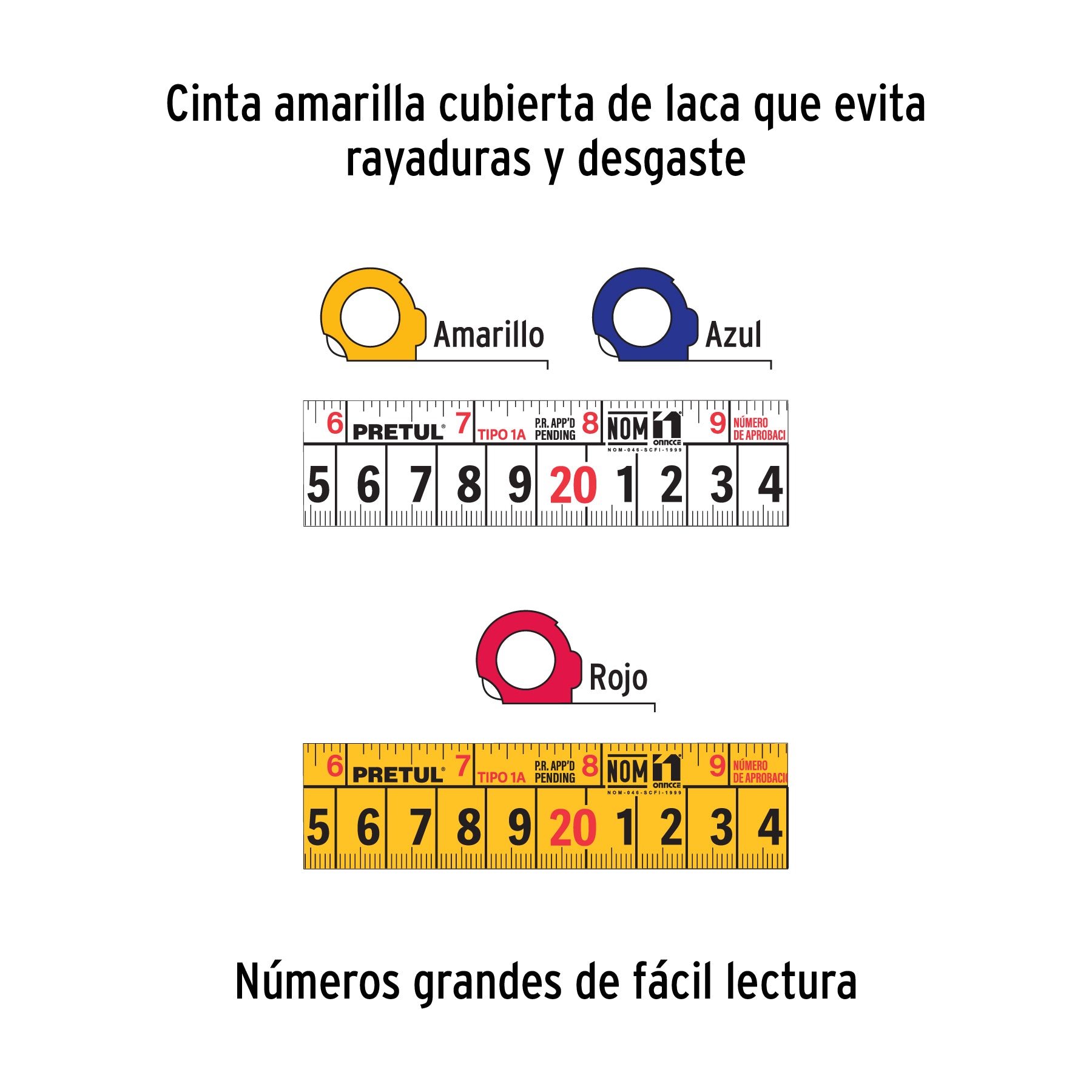 Flexómetros 8 m, cinta 25 mm en display box, Pretul