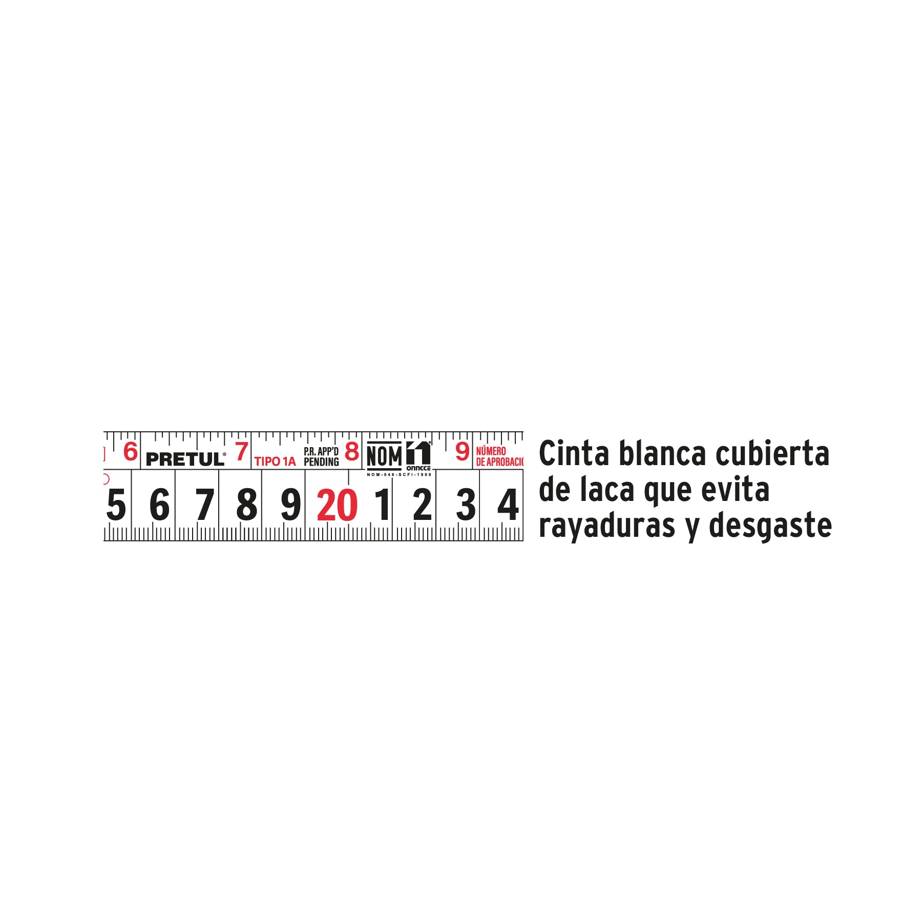 Flexómetros 8 m, cinta 25 mm en display box, 6 pzas, Pretul